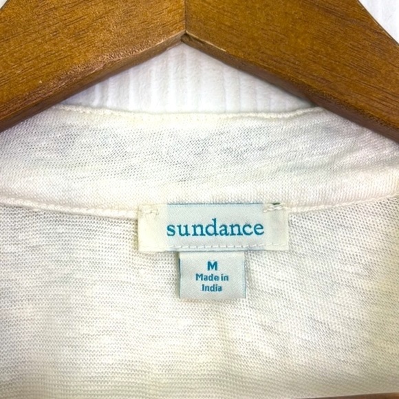 Sundance - 100 Percent Linen White Colorful Embroidered Long Sleeve Tunic SZ M - Picture 9 of 12